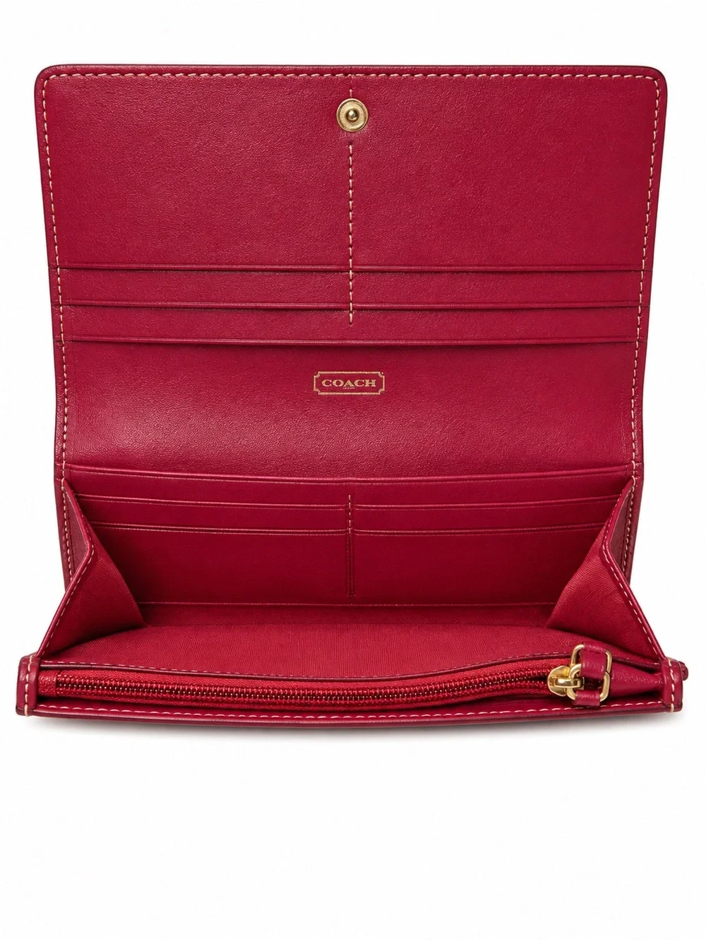 Vinage 14 inch Coach Signature Wallet - Pink/Brown